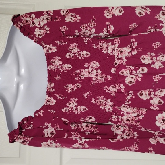 Lily Rose White and Burgundy Ruffled Sundress - Picture 10 of 15